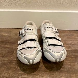 Shimano HR White and Silver Cycling Shoes